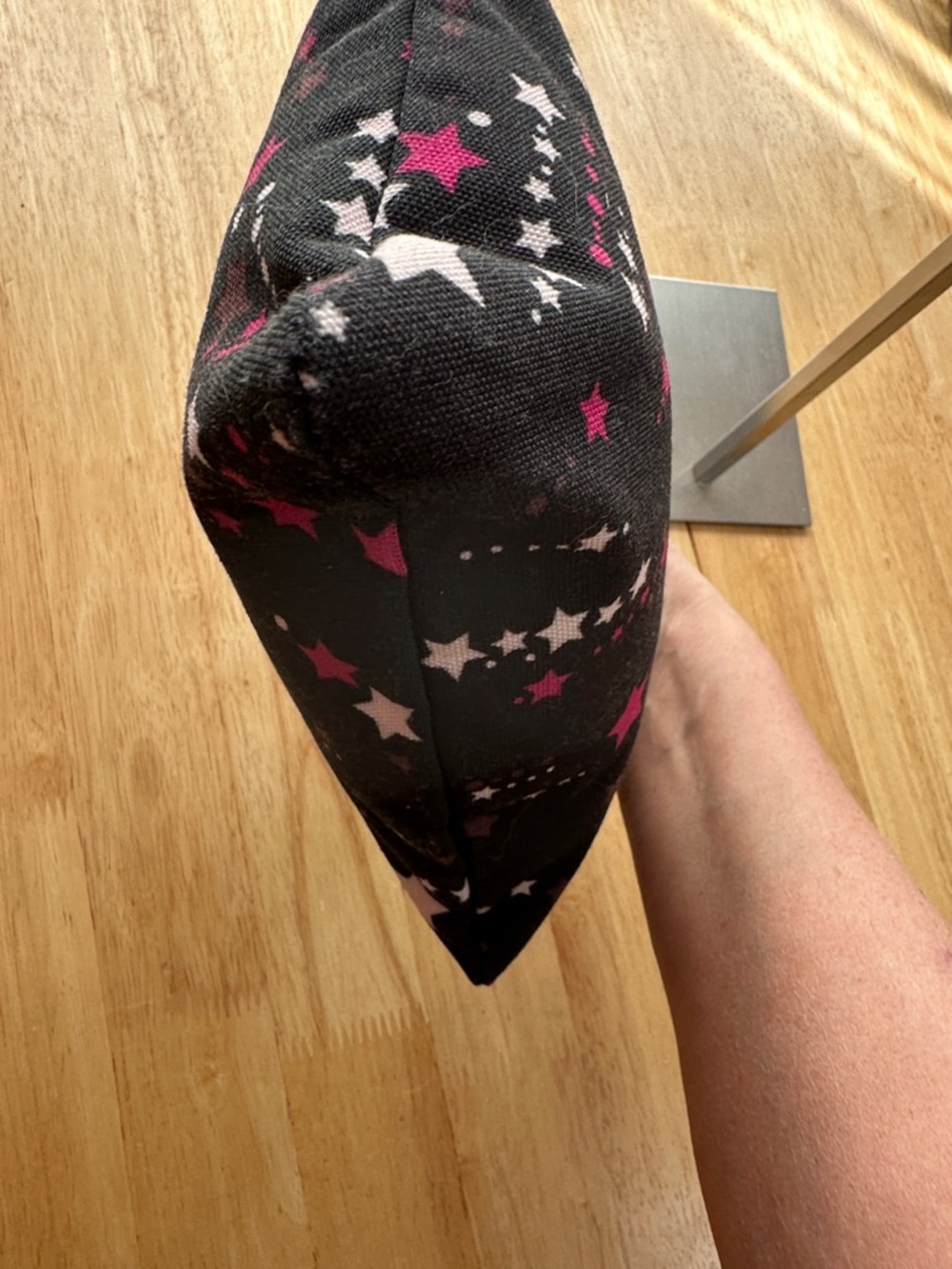 kate spade Makeup Black Star-Print Zip Pouch with Pink & White Stars - Picture 4 of 9